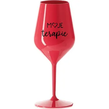 Sklenice MOJE TERAPIE - červená nerozbitná sklenice na víno 470 ml
