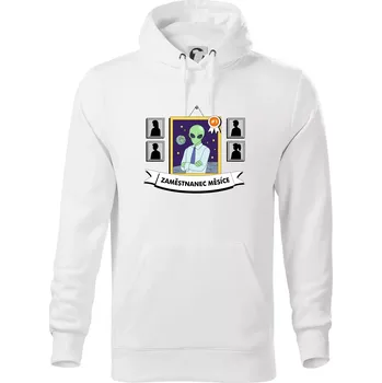 Pánská mikina Zaměstnanec měsíce - Mikina pánská Cape s kapucí - M ( Bílá )