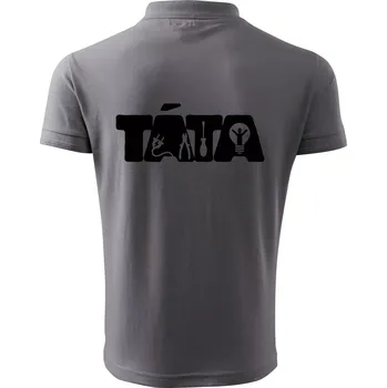 Pánská košile Táta nápis - elektrikář - Polokošile pánská Pique Polo 203 - S ( Ocelově šedá )