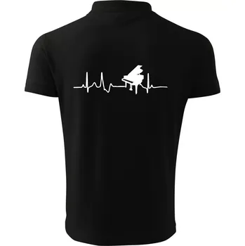 Pánská košile Piano ekg - křídlo - Polokošile pánská Pique Polo 203 - 5XL ( Černá )