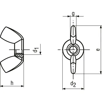 Šroub matice křídlová ocel 4.8 ZB M6