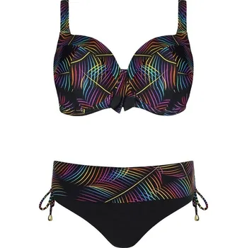 Dámské plavky Černé dvoudílné plavky Self s kosticemi a nastavitelnými boky, černá 40G-L i384_13919112