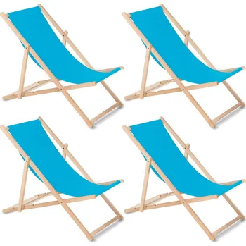 Zahradní lehátko GreenBlue GB183 modré bukové klasické lehátko, 4 kusy