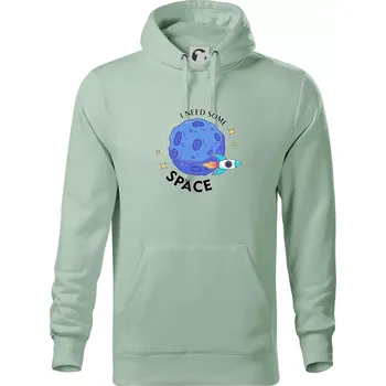 Pánská mikina I need some space - Mikina pánská Cape s kapucí - 3XL ( Sage )