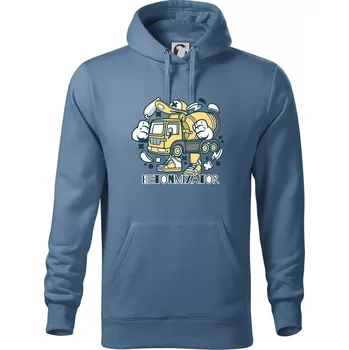 Pánská mikina Betonmixátor - Mikina pánská Cape s kapucí - M ( Denim )