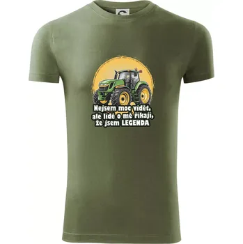 Pánské tričko Legenda traktor - Viper FIT - Pánské zůžené tričko - S ( Khaki )