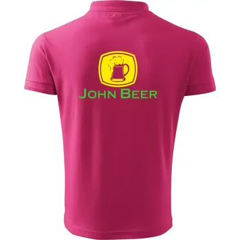 Pánská košile John Beer - Pivo - Polokošile pánská Pique Polo 203 - 3XL ( Purpurová )