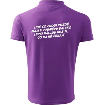 Pánská košile Lidé co chodí pozdě - Polokošile pánská Pique Polo 203 - S ( Fialová )