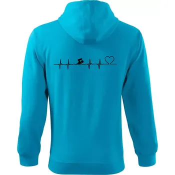 Pánská mikina Plavání EKG - Mikina s kapucí na zip trendy zipper - S ( Světlý tyrkys )