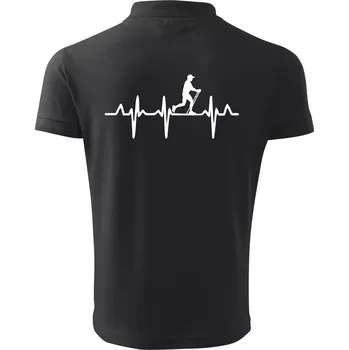 Pánská košile EKG nordic walking muž - Polokošile pánská Pique Polo 203 - 4XL ( Dřevěné uhlí )