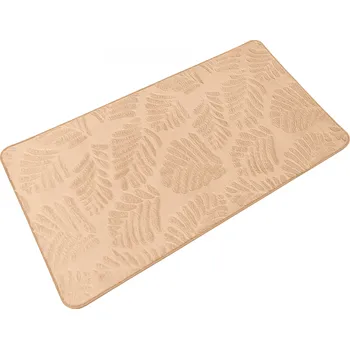 Koberec 80x150 vzor listí světle hnědý