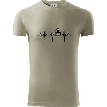 Pánské tričko EKG rumka - Viper FIT - Pánské zůžené tričko - L ( Light khaki )