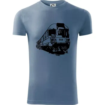 Pánské tričko Vlak 854 bok - Viper FIT - Pánské zůžené tričko - S ( Denim )