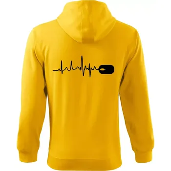 Pánská mikina EKG myš - Mikina s kapucí na zip trendy zipper - S ( Žlutá )