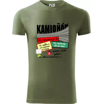 Pánská móda Výhody řidiče kamionu - Viper FIT - Pánské zůžené tričko - 3XL ( Khaki )