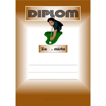Kulečník diplom A4 č.3 Krátký text napište zde - více informací viz. POPIS v dolní části.