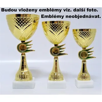 Volejbal poháry muž 356-19 - Emblém viz.další foto v ceně Zde napište text na štítky a součet zadejte do košíku. Více informací viz.POPIS v dolní části.