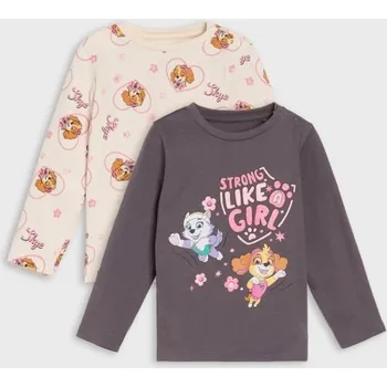 Dívčí tričko Sinsay - 2 balení triček s dlouhým rukávem PAW Patrol - šedá - 7614Z-90X - 7614Z-90X-86