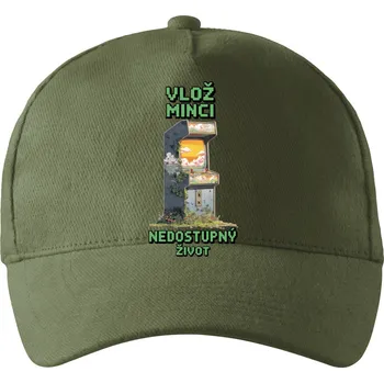 Pánské tričko Vlož minci: Nedostupný život - Kšiltovka, čepice 5P - nastavitelná