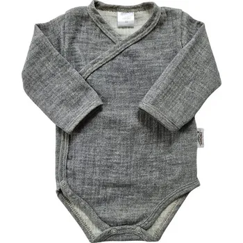 Makoma Mušelínové body zavinovací dlouhý rukáv TMAVĚ MODRÝ MELÍR - 62