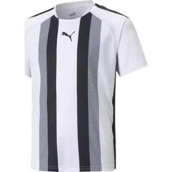 Dětský fotbalový dres Puma TEAMLIGA STRIPED JERSEY JR 164 Bílá, Černá