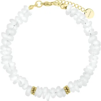 Náramek Manoki Náramek s měsíčním kamenem Sabrina, pozlacená nerezová ocel BA1160GW Zlatá 16 cm + 2 cm (prodloužení)