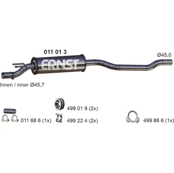 Tlumič výfuku Přední tlumič výfuku ERNST 011013