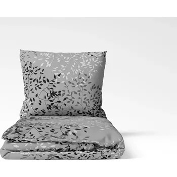 Povlečení Bavlněné povlečení Drobné černé lístky 140x200+70x90