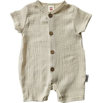 Kojenecký overall Makoma Mušelínový letní overal BÉŽOVÝ - 68