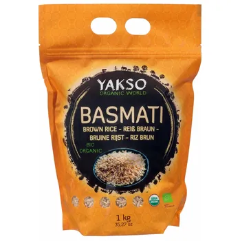 Rýže YAKSO | Bio Basmati hnědá rýže nižší glykemický index než bílá rýže - 1 kg