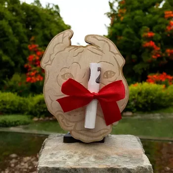 Karetní hra Dřevěná karta na peníze Pes (číslo napište do poznámky v košíku.)