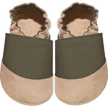 Capáčky FUNKY MONKEY Kožené barefoot capáčky Panama les - zelené 0-6 měsíců Zelená