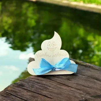 Dárková krabička Dřevěná karta na peníze Hovínko