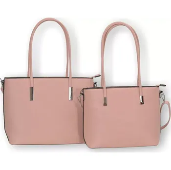 Módní doplněk Velká růžová shopper kabelka Tessra ve dvou velikostech. Vyberte si větší nebo menší kabelku. L4960