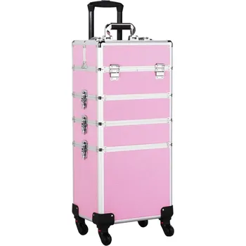 Kosmetická taška Kosmetický kufr LUXURY 4v1 - růžový