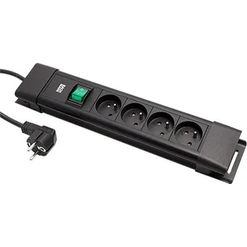Prodlužovací kabel BACHMANN Vícenásobná zásuvka CONNECTUS, CEE7/7 - 4x zásuvka CZ, vypínač, 2m, černá (BM005936) - 19.07.3389