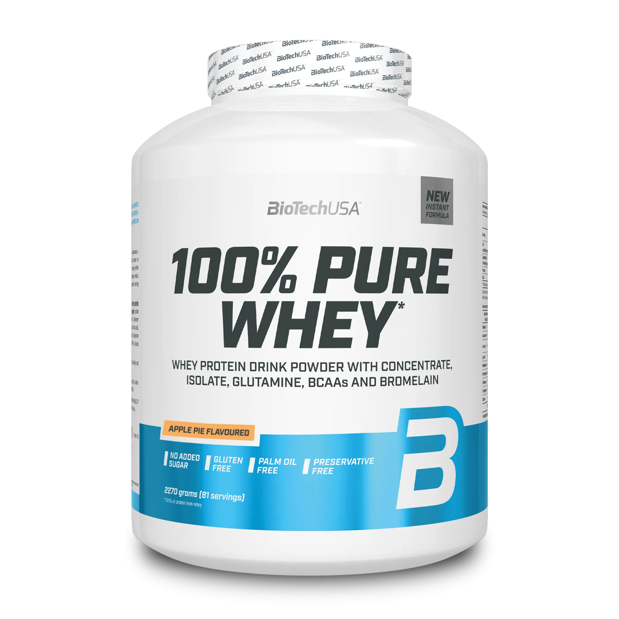 Fotografie 1 - Protein BioTechUSA 100% Pure Whey 2270 g jablečný koláč