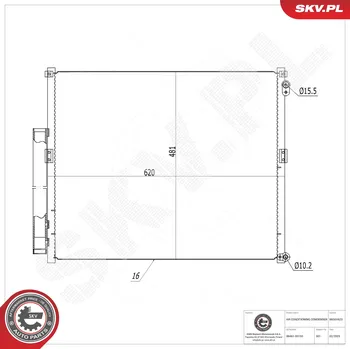 Ventilátor topení a klimatizace Kondenzátor klimatizace ESEN SKV 86SKV623