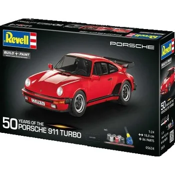Plastikový model Revell Gift-Set auto 05634 Porsche 911 Turbo (50th Anniversary) 1:24