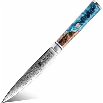 Kuchyňský nůž Víceúčelový nůž z damaškové oceli SaKuRo Blue 10,9 cm