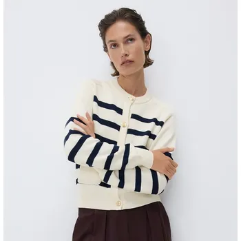 Dámský svetr Reserved - Bavlněný pruhovaný kardigan - tmavomodrá - 191HW-59X - 191HW-59X-S