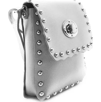 Kabelka Stříbrná klopnová dámská crossbody kabelka Elira