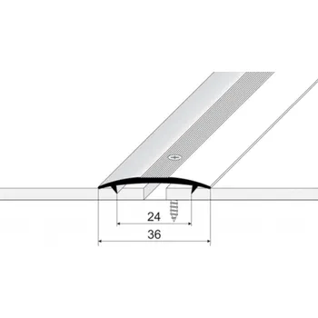 přechodová lišta Spojovací lišta na koberce Barva: stříbro E01, Délka: 200 cm, Montáž: Šroubovaná