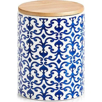 Dóza na potraviny Zeller Keramická dóza Maroko 900 ml, 11 × 15,3 cm, modrobílá