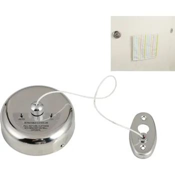 Sušák na prádlo Zatahovací prádelní šňůra 2,8 m z nylonu s nerezovými úchyty do koupelny a na balkon Vysouvací sušák na prádlo s montáží na zeď