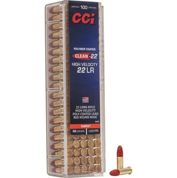 Příslušenství pro sportovní střelbu CCI Náboj kulový CCI, Clean-22 HV Target, .22LR, 40GR (2,59g), LRN