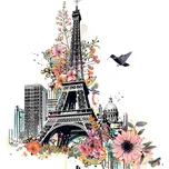 Moon River Paříž Eiffelova věž samolepka 5x5 cm