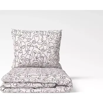 Povlečení Bavlněné povlečení Obličeje 140x200+70x90