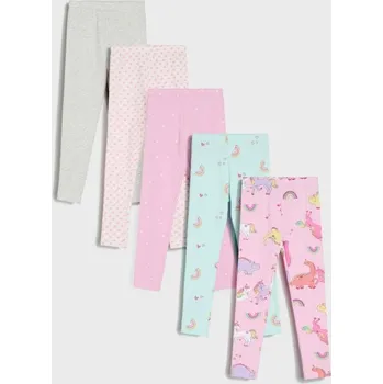 Dívčí spodní prádlo Sinsay - Vzorované legíny 5 pack - vícebarevná - 687FV-MLC - 687FV-MLC-140