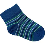 Dětské ponožky s lycrou nízké modré s pruhy, Velikost: 13 - 14 (19 - 21), Barva: Modrá